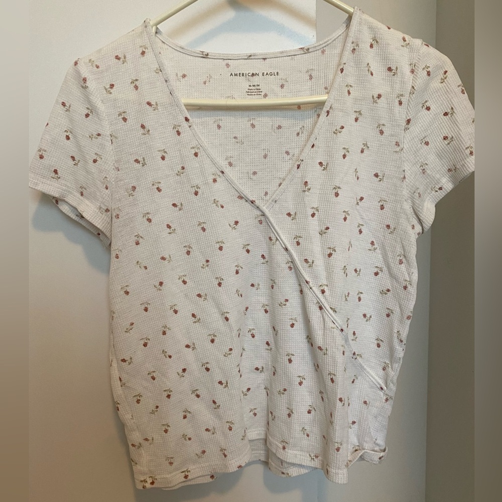 American eagle white with flowers top